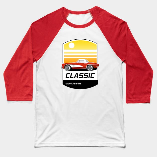 1956 - Classic Muscle Car - Retro Style Baseball T-Shirt by CC I Design